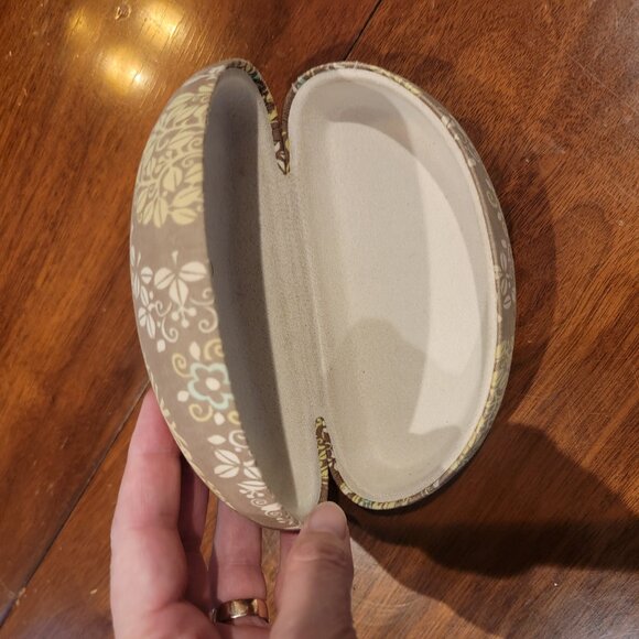 Vera Bradley SITTIN IN A TREE Clam Shell Eyeglass Hard Case Green Brown Birds - Picture 4 of 13